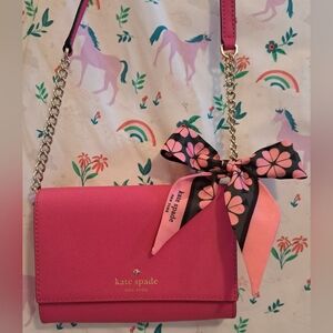 NWOT Kate Spade Cedar Street Pink Convertable Casual Clutch Purse Bag